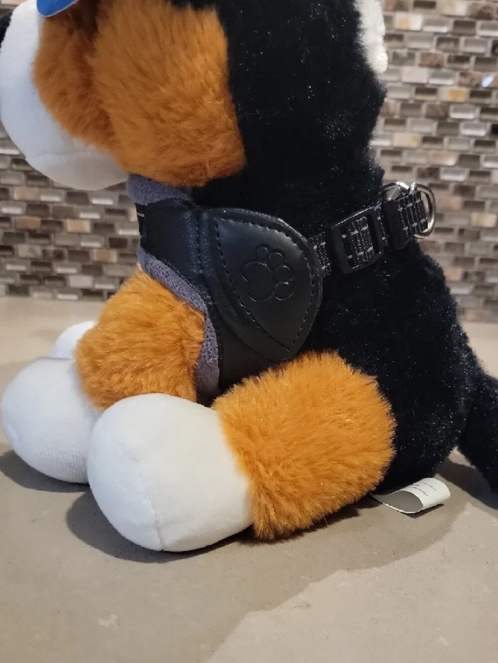 Dog Harness Plush/padded Grey with Black Sz S